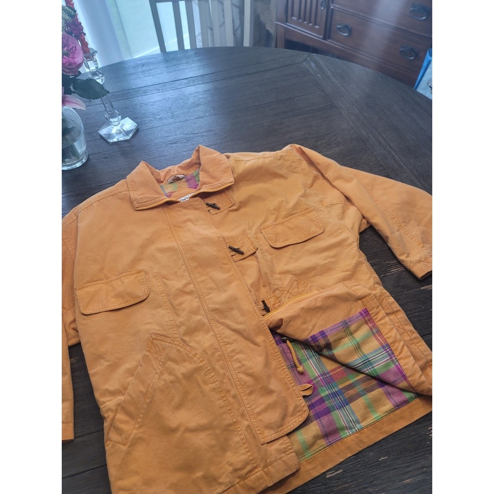 Vintage 80s 90s Full Zip Lined Jacket Color Block Plaid LINER Mens Medium *READ*